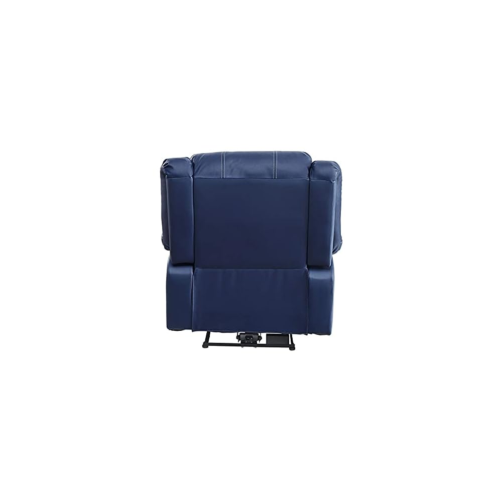 Power Recliner Up to 250 LBS Single Sofa Reading Chair Ergonomic Lounge Chair Living Room Chair USB Ports Easy-to-Reach Side Button Blue