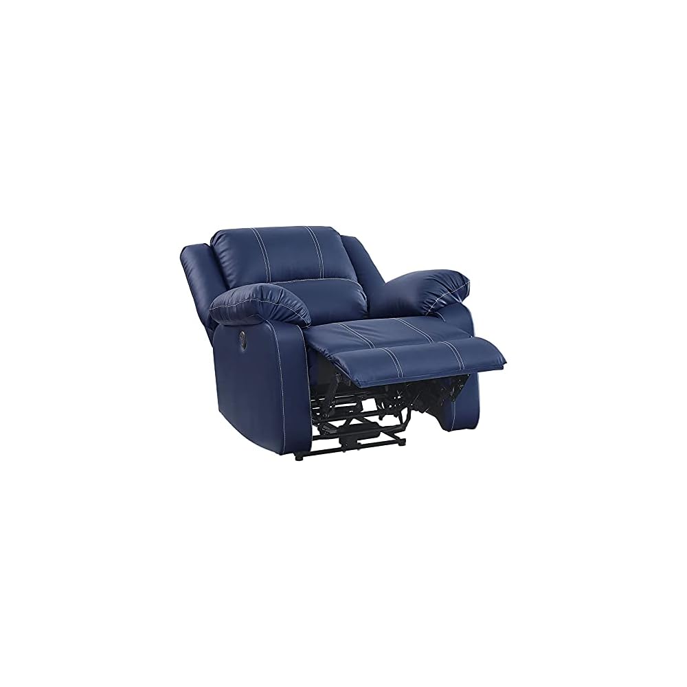 Power Recliner Up to 250 LBS Single Sofa Reading Chair Ergonomic Lounge Chair Living Room Chair USB Ports Easy-to-Reach Side Button Blue