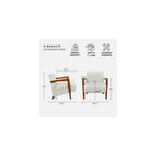 Lexicon Modern Accent Chair with Solid Wood Frame in Chestnut Finish, Chenille Fabric Upholstered Living Room Lounge Arm Chair, Thick and Comfy Innerspring Seat Cushion, Beige