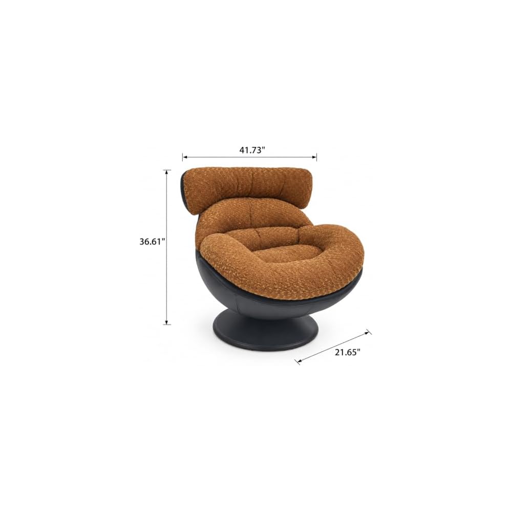 Recliner Chair, Brown Fabric Plush Lounge Chair for Living Room & Bedroom