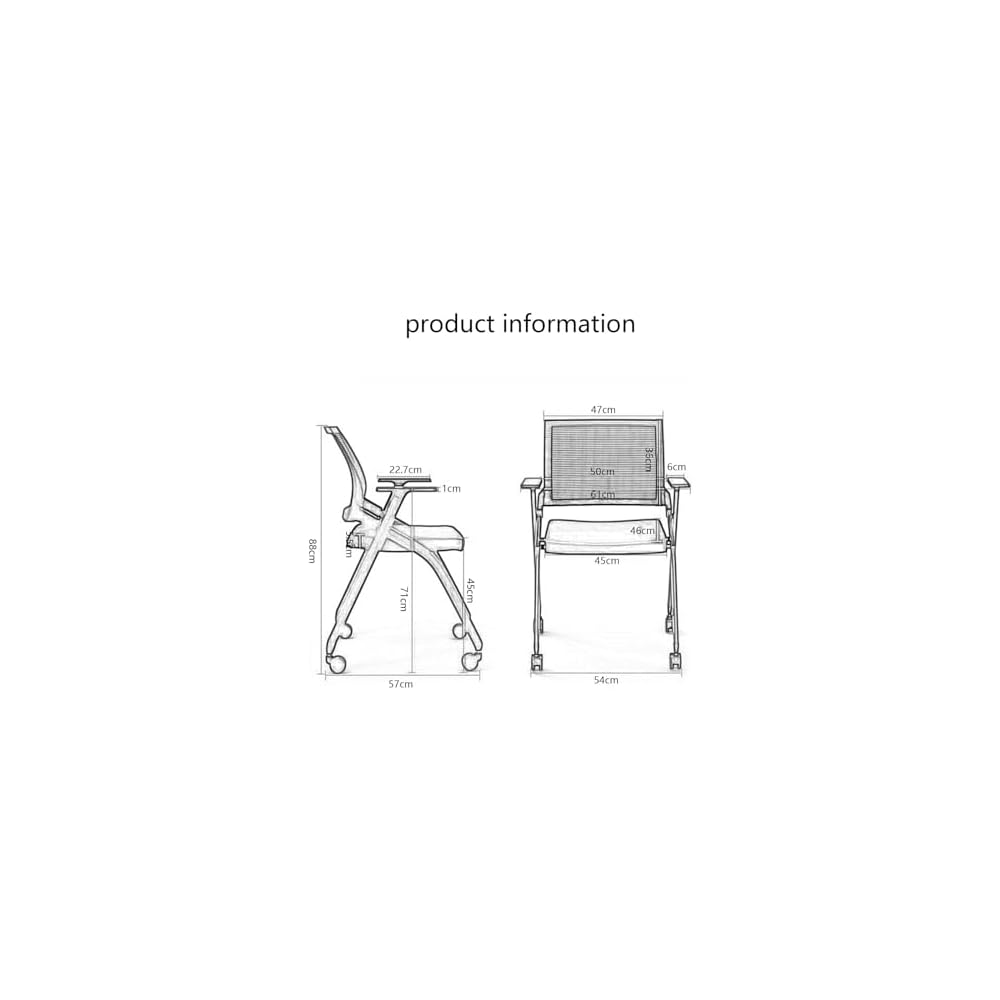 Ergonomic Foldable Home Office Desk Chair, Swivel Pulley Computer Chair for Conference & Training, Comfortable Armchair for Work & Study