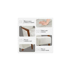 Lexicon Modern Accent Chair with Solid Wood Frame in Chestnut Finish, Chenille Fabric Upholstered Living Room Lounge Arm Chair, Thick and Comfy Innerspring Seat Cushion, Beige