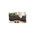 3+1 Recliner Sofa Set, Manual Reclining Couch Wall Hugger (PU, Brown)