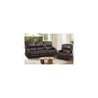 3+1 Recliner Sofa Set, Manual Reclining Couch Wall Hugger (PU, Brown)
