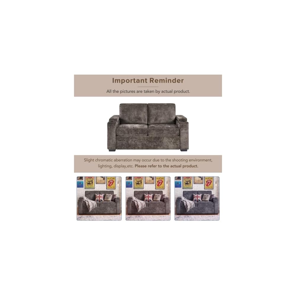Merax 56.7" Pull Out Sofa Bed with Full Size Mattress, Sleeper Sofa Couch