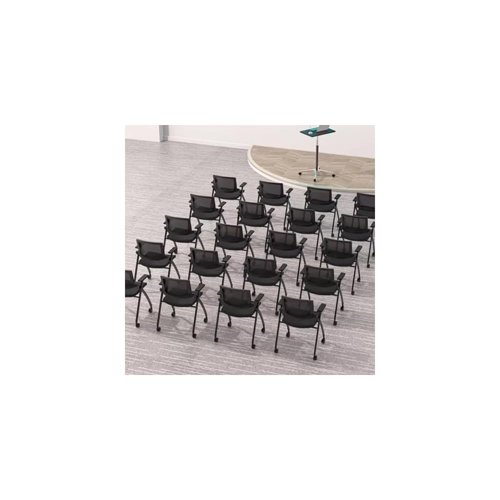Ergonomic Foldable Home Office Desk Chair, Swivel Pulley Computer Chair for Conference & Training, Comfortable Armchair for Work & Study