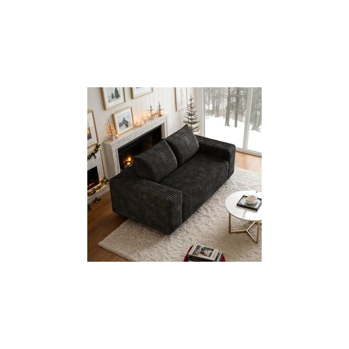 63" Corduroy Boneless 2-Seater Cloud Loveseat Couch