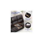 3+1 Recliner Sofa Set, Manual Reclining Couch Wall Hugger (PU, Brown)