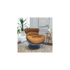 Recliner Chair, Brown Fabric Plush Lounge Chair for Living Room & Bedroom