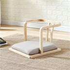 Wood Tatami Legless Floor Chair Sofa Game Seating with Back Support for Living Room Balcony
