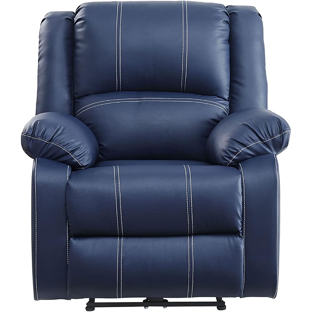 Power Recliner Up to 250 LBS Single Sofa Reading Chair Ergonomic Lounge Chair Living Room Chair USB Ports Easy-to-Reach Side Button Blue